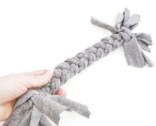Load image into Gallery viewer, Large Stretchy Braided Dog Pull Toy - Grey - by Jack's Natural Dog Products