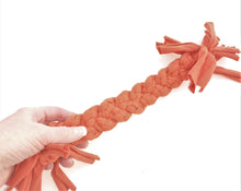 Load image into Gallery viewer, Large Stretchy Braided Dog Pull Toy - Orange - by Jack's Natural Dog Products