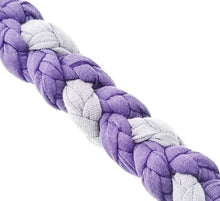 Load image into Gallery viewer, Large Stretchy Braided Dog Pull Toy - Purple &amp; Grey - by Jack's Natural Dog Products
