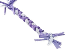 Load image into Gallery viewer, Large Stretchy Braided Dog Pull Toy - Purple &amp; Grey - by Jack's Natural Dog Products